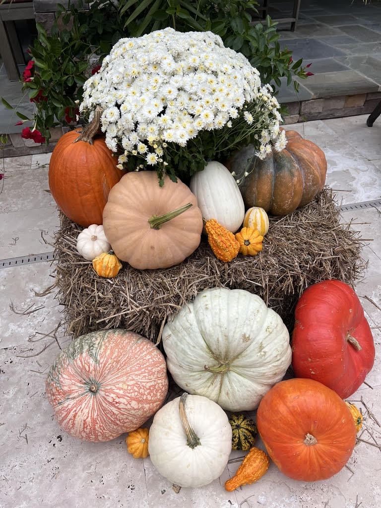 Hay bale add-on for fall porch displays